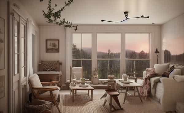 Romanticized rural aesthetic with an emphasis on craft, comfort, and simplicity in pastoral settings.