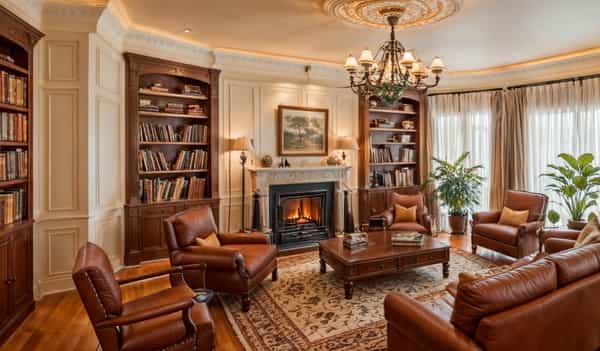 Time-honored decor with classic elegance and comforting, familiar patterns and furniture.